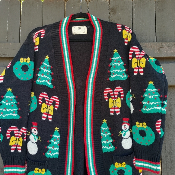Christmas Cardigan Sweater Size L - Picture 3 of 14